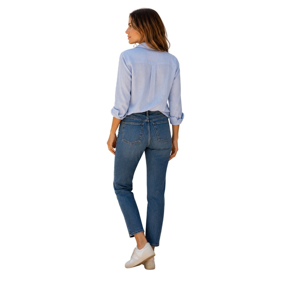 Madewell Mid-Rise Perfect‎ Vintage Jean Distressed Tapered Blue Denim ND511 27 - Picture 4 of 16